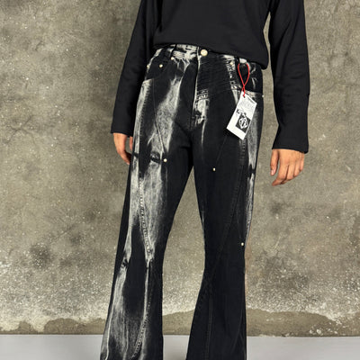 Waves Panelled-Shibori Black