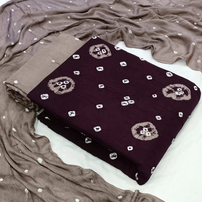 Dual Contrast Tye and Dye Bandhani Material (Unstitched)