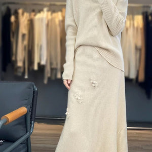 Amaya Winter Coord Set - Set of Sweater and Skirt