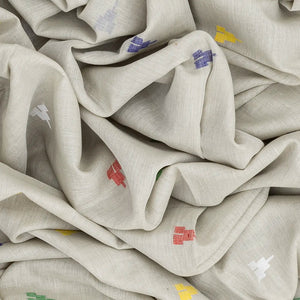 Cream Handloom Dhakai Cotton Saree With Temple Motifs-Cream