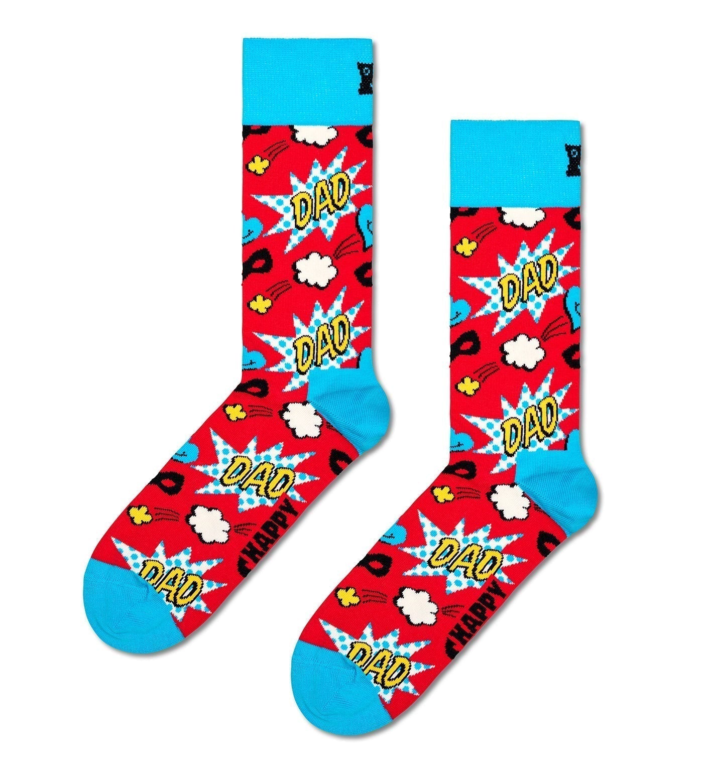 Happy Socks Unisex Dad Crew Length Socks for Women and Men