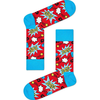 Happy Socks Unisex Dad Crew Length Socks for Women and Men