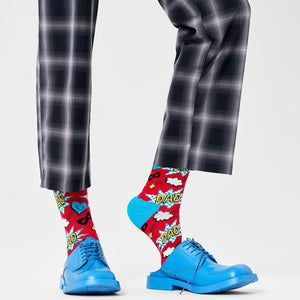 Happy Socks Unisex Dad Crew Length Socks for Women and Men