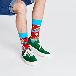 Happy Socks Unisex Dad Crew Length Socks for Women and Men