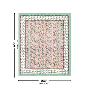 Perky Parrots Peach Pure Cotton King Size Bedsheet