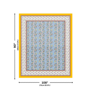 Perky Parrots Blue Pure Cotton King Size Bedsheet