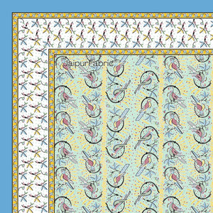 Perky Parrots Green Pure Cotton King Size Bedsheet