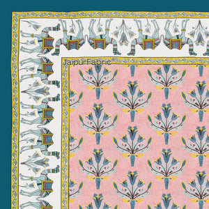 Floral Corsage Peach Pure Cotton King Size Bedsheet