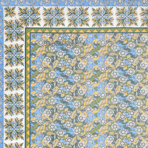 Delightful Dales Blue Pure Cotton King Size Bedsheet