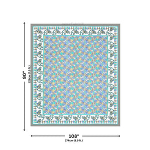 Deer Forest Green Pure Cotton King Size Bedsheet