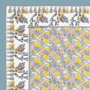 Deer Forest Yellow Pure Cotton King Size Bedsheet