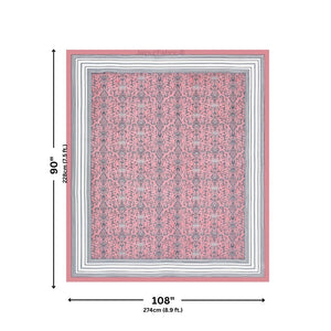 Peacock Park Pink Pure Cotton King Size Bedsheet