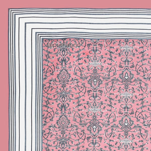 Peacock Park Pink Pure Cotton King Size Bedsheet