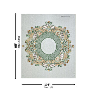 Cosmic Kolam Mint Green Double Bedsheet