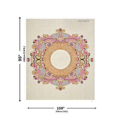 Cosmic Kolam Amber Brown Double Bedsheet
