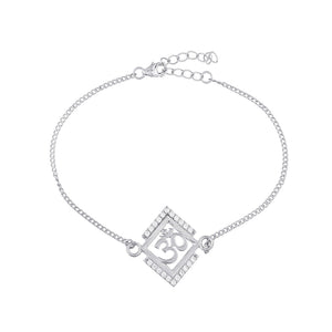 trueBrowns Men 925 Sterling Silver Precious Om Bracelet
