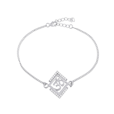 trueBrowns Men 925 Sterling Silver Precious Om Bracelet