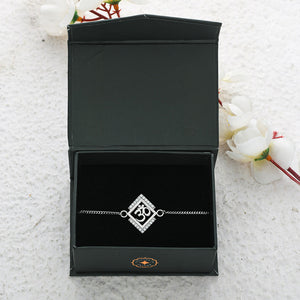 trueBrowns Men 925 Sterling Silver Precious Om Bracelet