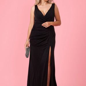Dylan & Davids Long Draped Silhouette Plus Size Formal Dress