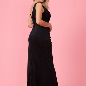Dylan & Davids Long Draped Silhouette Plus Size Formal Dress