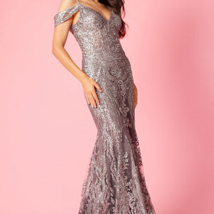 Dylan & Davids DD1354 Off Shoulder Sequin Corset Formal Dress