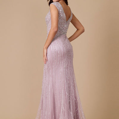 Dylan & Davids Long Hand Beaded Couture Formal Evening Dress