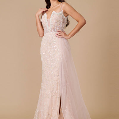 Dylan & Davids Corset Hand Beaded Couture Formal Dress