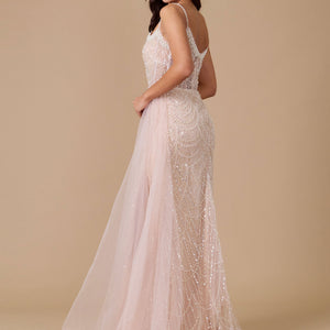 Dylan & Davids Corset Hand Beaded Couture Formal Dress
