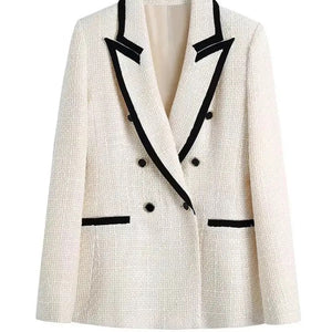 Alamea Statement Tweed Blazer in White