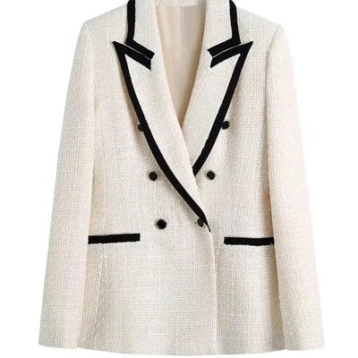Alamea Statement Tweed Blazer in White