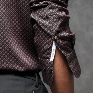 Rare Rabbit Men's Delky Black Shirt Modal Cotton Fabric Full Sleeves Monogram Shirt