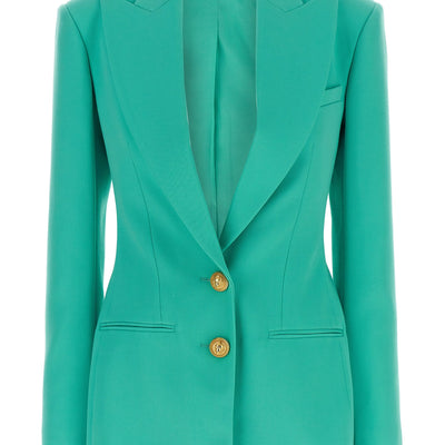 Balmain Logo Button Double-breasted Blazer