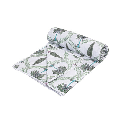 Hand Block Printroots Printed Single Bed Dohar with Intricate Floral Designs