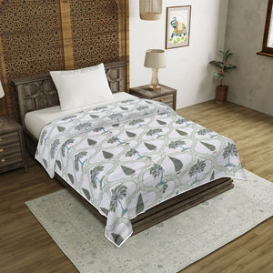 Hand Block Printroots Printed Single Bed Dohar with Intricate Floral Designs