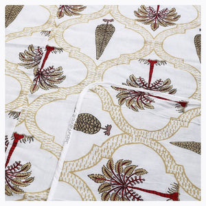 Pinklay Mocha Brown Delight Floral Jaipuri Single Bed Hand Block Print Dohar