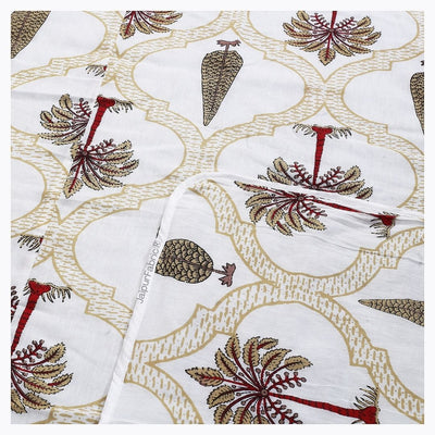 Pinklay Mocha Brown Delight Floral Jaipuri Single Bed Hand Block Print Dohar