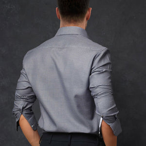 Rare Rabbit Men's Diff Blue Micro Dobby Fabric Full Sleeves Shirt