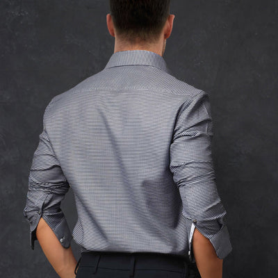 Rare Rabbit Men's Diff Blue Micro Dobby Fabric Full Sleeves Shirt