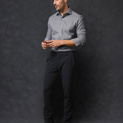 Rare Rabbit Men's Diff Blue Micro Dobby Fabric Full Sleeves Shirt