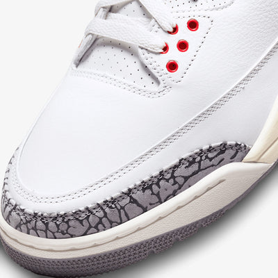 Jordan | AIR JORDAN 3 RETRO  { SUMMIT WHITE/FIRE RED-BLACK-CEMENT GREY