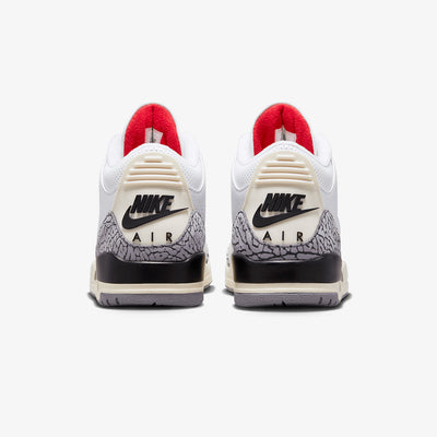 Jordan | AIR JORDAN 3 RETRO  { SUMMIT WHITE/FIRE RED-BLACK-CEMENT GREY