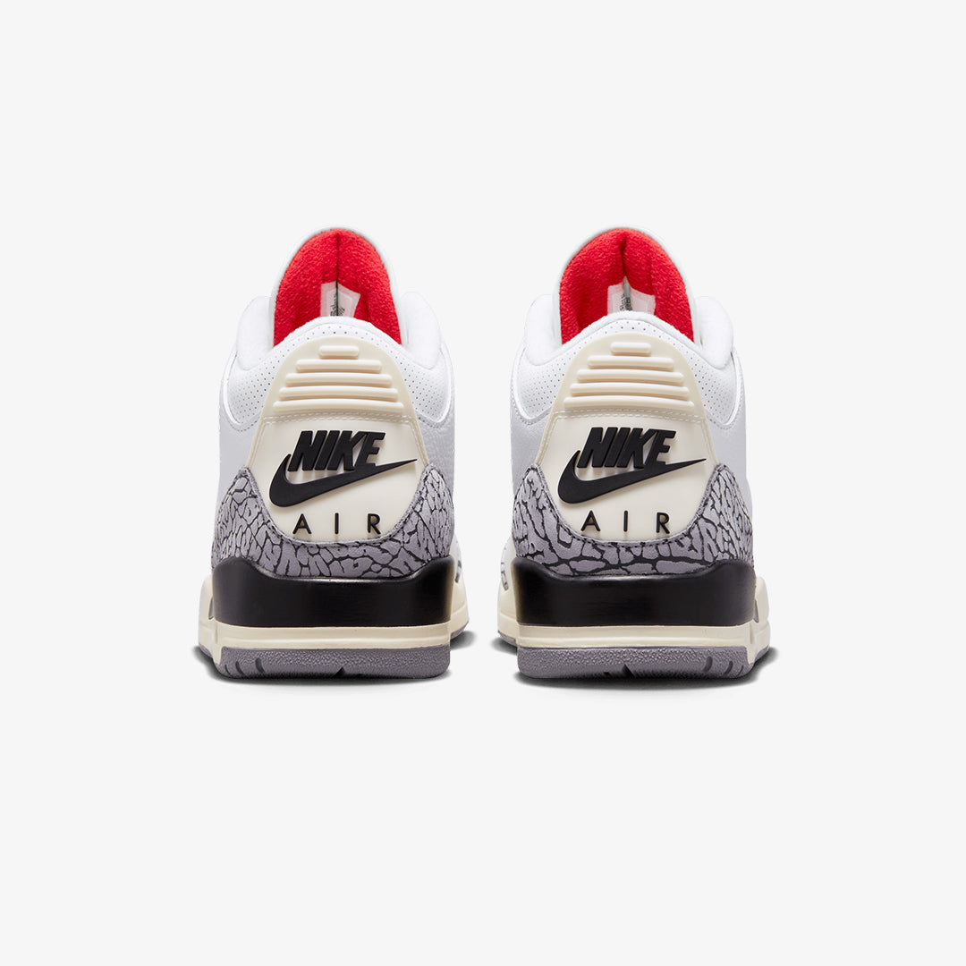 Jordan | AIR JORDAN 3 RETRO  { SUMMIT WHITE/FIRE RED-BLACK-CEMENT GREY