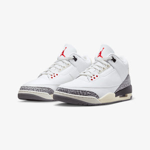 Jordan | AIR JORDAN 3 RETRO  { SUMMIT WHITE/FIRE RED-BLACK-CEMENT GREY