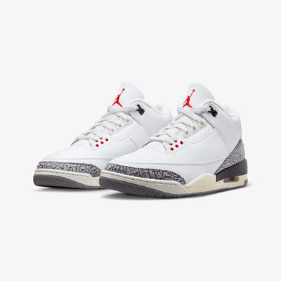 Jordan | AIR JORDAN 3 RETRO  { SUMMIT WHITE/FIRE RED-BLACK-CEMENT GREY
