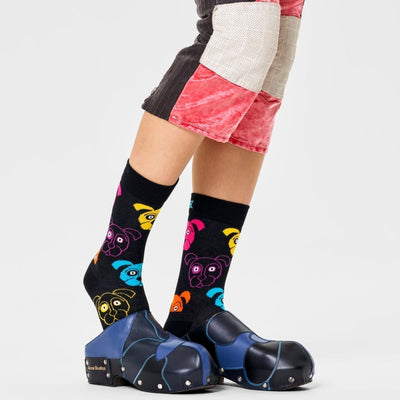 Happy Socks Unisex Dog Crew Length Socks for Women and Men