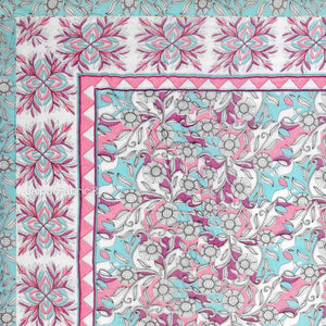 Tropical Dreamscape Colorful Lush Floral Patterns Reversible Quilt Double Bed Rajai