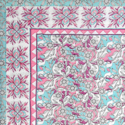Tropical Dreamscape Colorful Lush Floral Patterns Reversible Quilt Double Bed Rajai