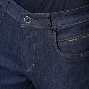 Rare Rabbit Dratt  Navy Jeans Pant Cotton Fabric Slim Fit Button & Zip Closure