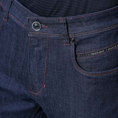 Rare Rabbit Dratt  Navy Jeans Pant Cotton Fabric Slim Fit Button & Zip Closure
