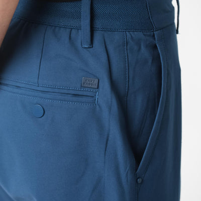 Rare Rabbit Men's Drivers Dark Blue Mid-Rise Bi-Stretch With Elastic Waistband Regular Fit Trouser